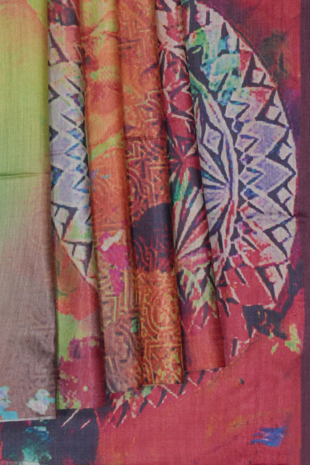 Image of Aesthetic Printed Tussar Saree